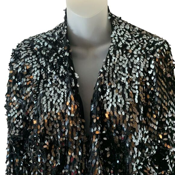 INC International Concepts Sequin Cardigan Jacket Sz 1X Open Front Holiday Party - Picture 10 of 14